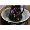 Image 2 : ANTIQUE HAND PAINTED JUG + BOWL SET