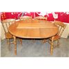 Image 1 : MAPLE TABLE + 2 LEAFS + 4 CHAIRS