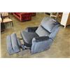 Image 2 : BLUE UPHOLSTERED RECLINER CHAIR