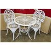 Image 1 : 3-PEICE WHITE PATIO TABLE SETC