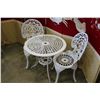 Image 2 : 3-PEICE WHITE PATIO TABLE SETC