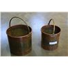 Image 1 : TWO BRASS AND COPPER BOUND BAIL HANDLED BUCKETS