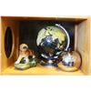 Image 1 : PLUG-IN GLASS LIGHT-UP GLOBE, CERAMIC TIGER + METAL PENGUIN ICE BUCKET