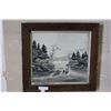 Image 1 : OAK FRAMED EASTERN PICTURE ON SILK