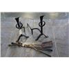 Image 1 : HAND FORGED FIRE DOGS AND FIREPLACE COMPANION SET