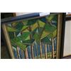 Image 2 : GEOMETRIC ED HERRIS PRINT + NEEDLEWORK DUCKS, FRAMED