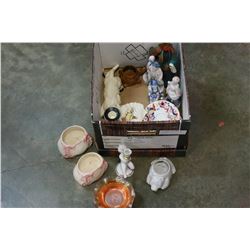 BOX OF COLLECTIBLE CHINA AND GLASSWARE