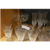 Image 2 : SHELF LOT CRYSTAL STEMWARE CREAM + SUGAR ETC.