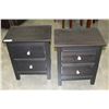 Image 1 : PAIR OF BLACK 2-DRAWER NIGHTSTANDS