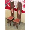 Image 2 : PAIR OF TALL ROMAN STYLE CHAIRS