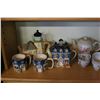 Image 1 : SHELF LOT OF TEAPOTS AND MUGS