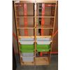 Image 1 : PINE SHELF UNIT WITH STORAGE BINS