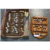 Image 1 : TWO RACKS OF COLLECTIBLE SPOONS AND CARVING SET