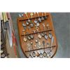 Image 2 : TWO RACKS OF COLLECTIBLE SPOONS AND CARVING SET