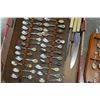 Image 3 : TWO RACKS OF COLLECTIBLE SPOONS AND CARVING SET