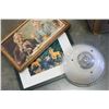 Image 2 : VINTAGE GLASS SHADES AND BOX OF PRINTS AND BRASS PLAQUES