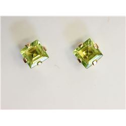 #4-10KT YELLOW GOLD PERIDOT EARRINGS