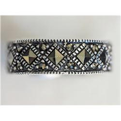 #5-STERLING SILVER ANTIQUE DESIGN MARCASCITE