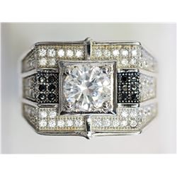 #9-STERLING SILVER BLACK & WHITE CUBIC