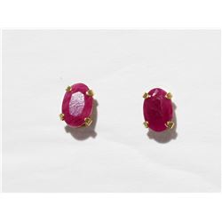 #13-14KT YELLOW GOLD RUBY (0.60CT) EARRINGS