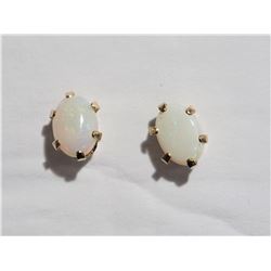 #15-10KT YELLOW GOLD OPAL EARRINGS
