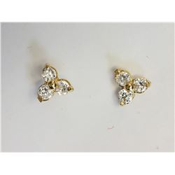 #25-10KT YELLOW GOLD CUBIC ZIRCONIA FLOWER
