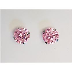 #33-10KT WHITE GOLD PINK CUBIC ZIRCONIA