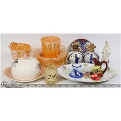 LOT OF MEISSEN DRESDEN DISHES, FIRE KING, ROYAL
