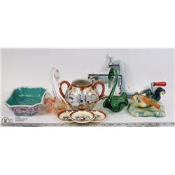 LOT OF APPLE CORER, DUCKS , SWANS ADAMS PIN DISHES