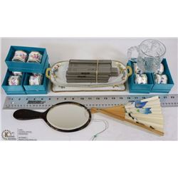 LOT OF PORCELAIN NAPKIN HOLDERS INCL BIRKS