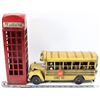 Image 1 : DECORATIVE METAL SCHOOL BUS & ENGLISH TELEPHONE