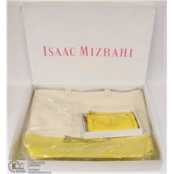 NEW ISAAC MIZRAHI LEATHER CLUTCH & HANDBAG SET
