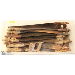 TOTE OF VINTAGE & ANTIQUE SAWS