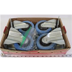 4 LARGE HEAVY CASTORS AND BOLTS