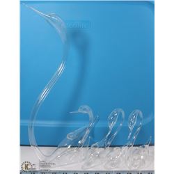 4-HAND BLOWN SWAN FIGURINES-INCLUDING MOTHER
