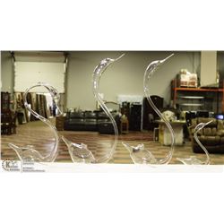 4-HAND BLOWN SWAN FIGURINES-INCLUDING MOTHER