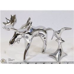 SET OF 2 HOSELTON ALUMINUM BIRD