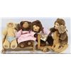 Image 1 : LOT OF 4 RAIKES BEARS WITH WOOD FACES/FEET AND