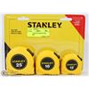 Image 1 : NEW 3 PACK OF STANLEY TAPE MEASURES