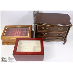 THREE JEWELRY BOXES