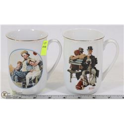 VINTAGE PORCELAIN COFFEE MUG PAIR (2) NORMAN