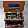 Image 1 : #17 - WOODEN JEWELRY BOX & CONTENTS