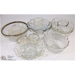 LOT OF ASSORTED GLASSWARE INCL DEPRESSION