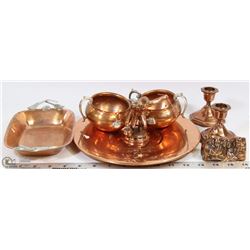 LOT OF ASSORTED COPPERWARE INCL STAMPED VENETIAN