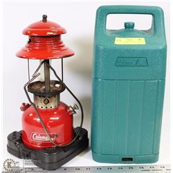 RED COLEMAN LANTERN IN PLASTIC CASE (NO GLASS)