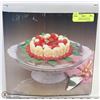 Image 1 : MIKASA CRYSTAL BOUNTIFUL CHERRY FOOTED CAKE STAND