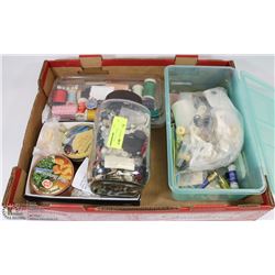 ESTATE FLAT OF  BUTTONS, THREAD, AND OTHER SEWING