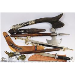 LARGE LOT OF COLLECTIBLE "WEAPONS" FOR DECORATION