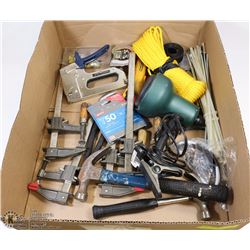 LARGE BOX OF CARPENTER'S TOOLS INCL.