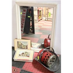 ESTATE MIRROR SOLD WITH, LOG HOLDER, COLEMAN